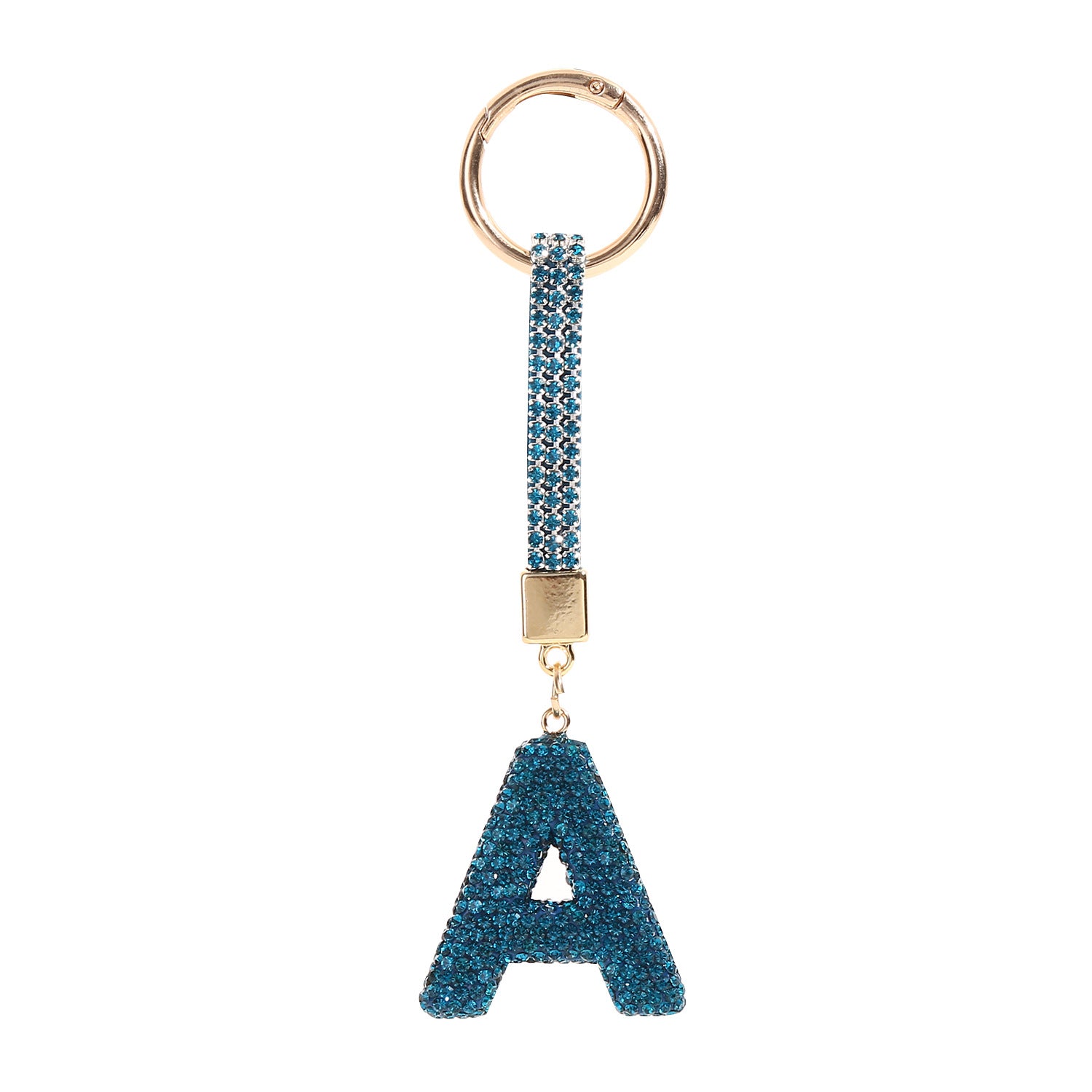 Wholesale Full Diamond Letter A Glass Keychain